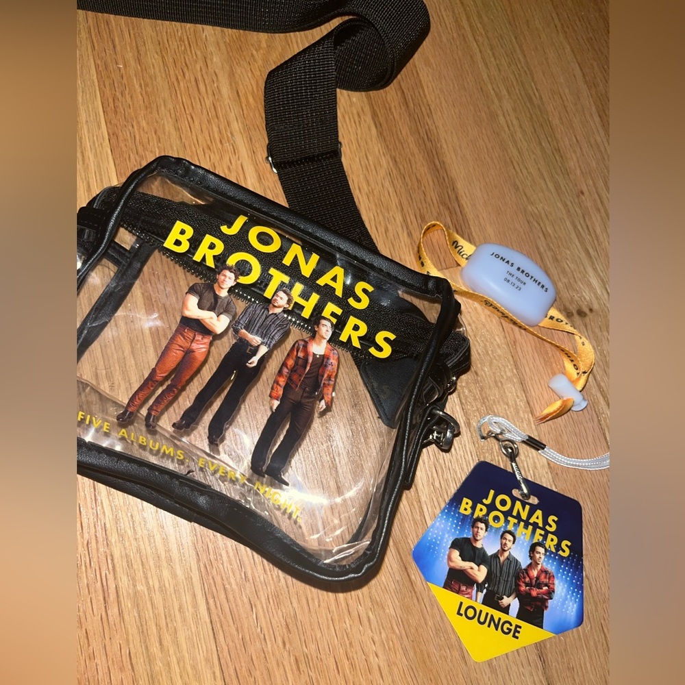 Jonas Brothers - Five Albums Every Night VIP Tour Clear Bag , VIP Lounge Lanyard